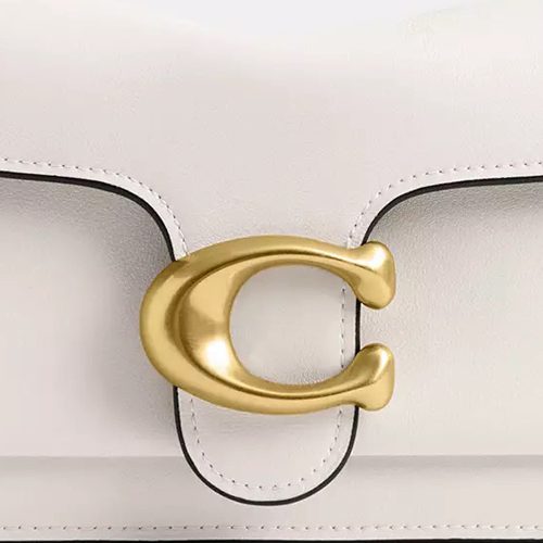 Coach Tabby Shoulder Bag 26 in natural grain leather Brass Chalk