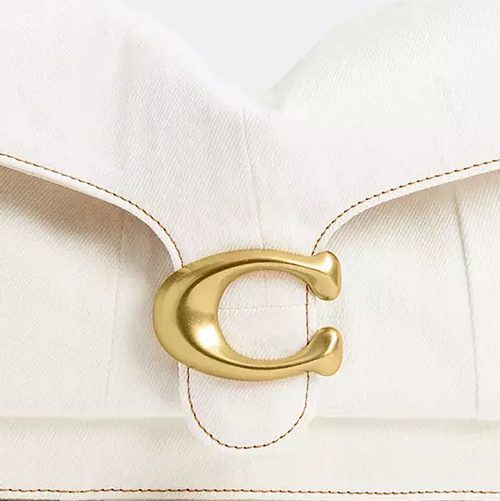 Coach Tabby Shoulder Bag 36 In Repurposed Denim in Brass White