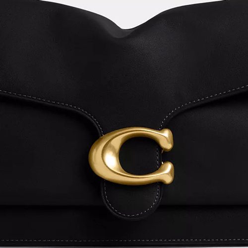 Coach Tabby Shoulder Bag 36 in natural grain leather Brass Black