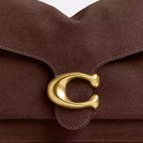 Coach Tabby Shoulder Bag 36 in suede Brass Dark Chocolate