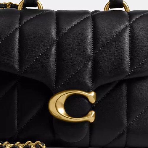 Coach Tabby Top Handle Bag With Quilting in Brass Black