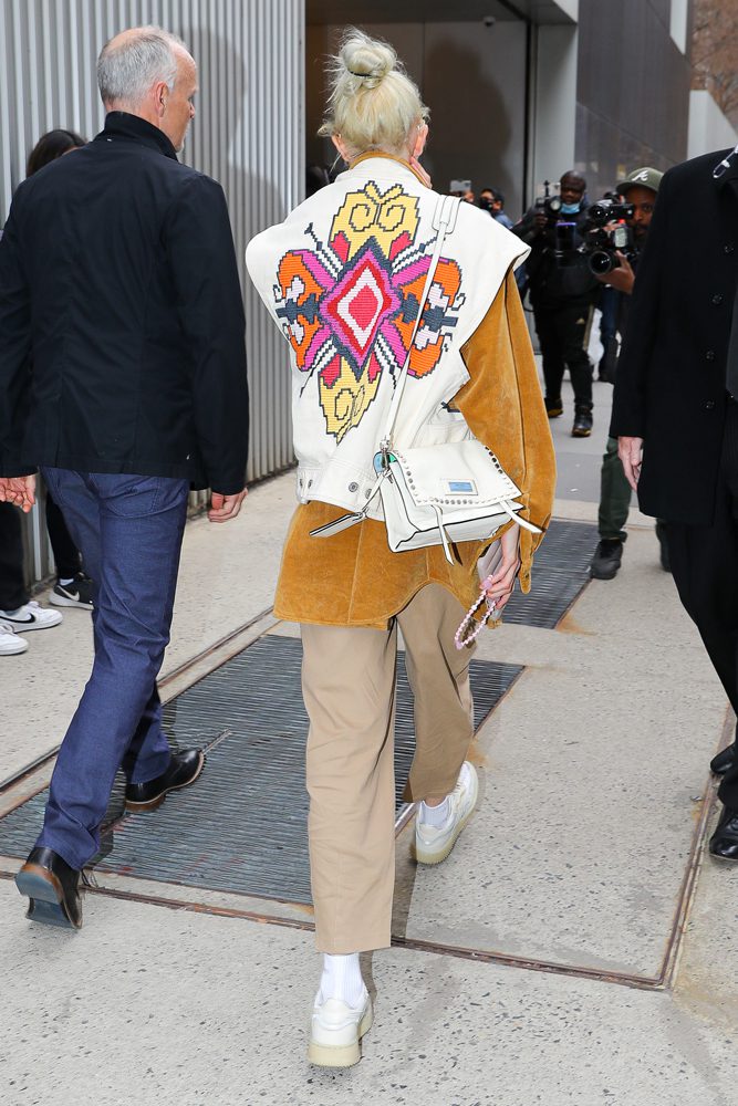 The Many Bags of Gigi Hadid, Part II 14 Gigi Hadid Prada Etiquette With Studs 2