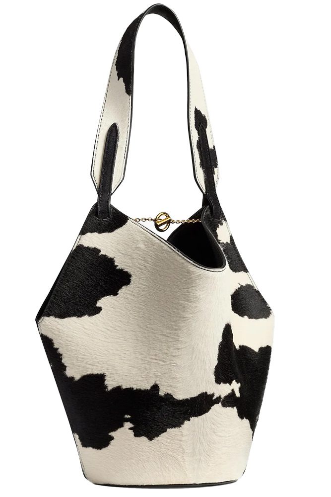 Khaite Mini Lotus Tote Cow Print