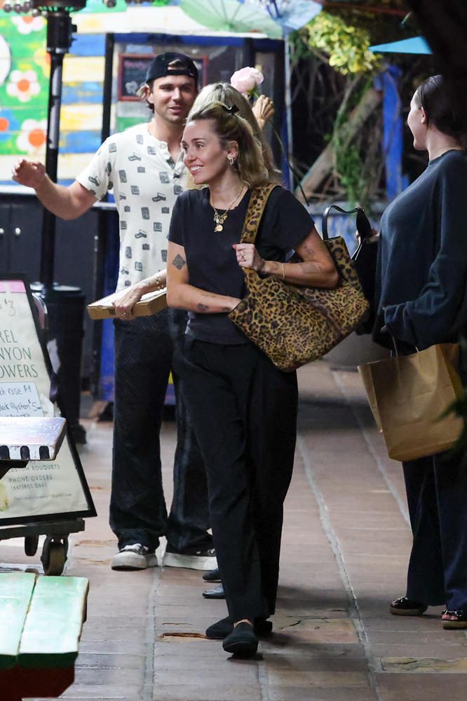 Miley Cyrus Saint Laurent Leopard Bea Bag