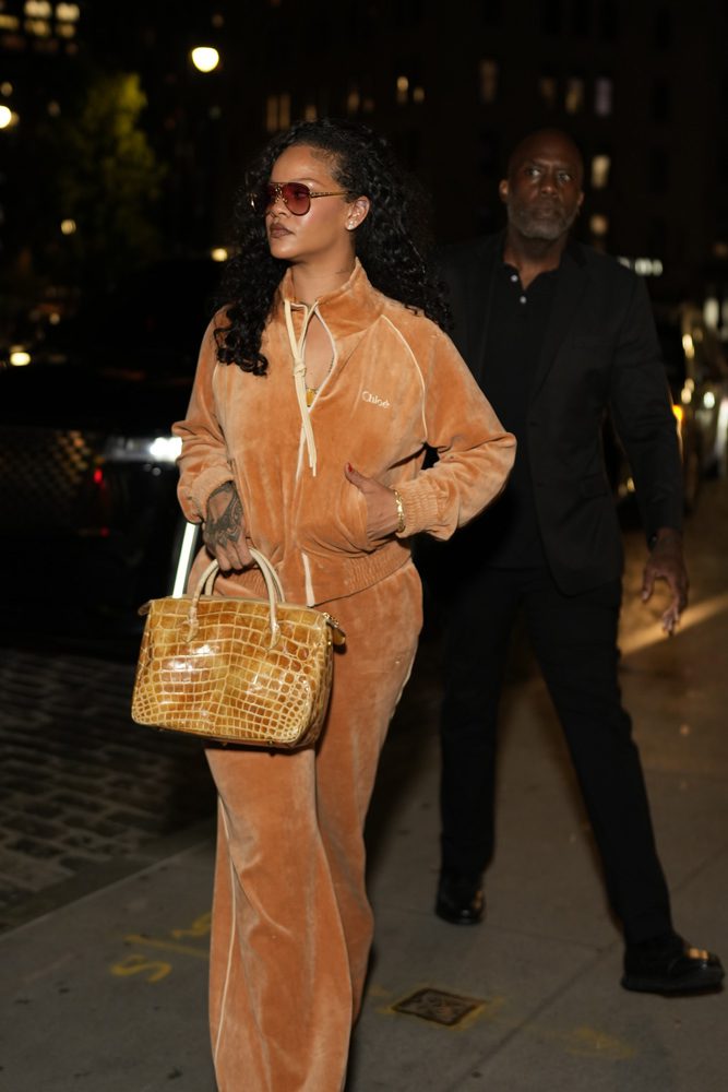 Celebrity Bag Lovers Show Off Vintage Fendi, New Dior and More as August Winds Down 7 Rihanna Vintage Fendi Croc Bag 2