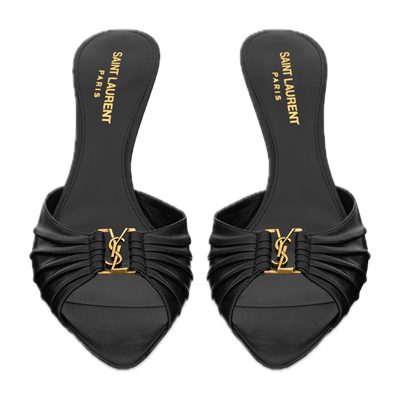 Saint Laurent BABYLONE mules in smooth leather Background Removed