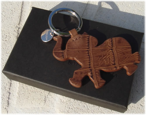 Bottega Veneta Croc Elephant Key Chain