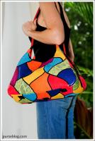 Carlos Falchi East/West Tote with Patchwork in Multi Bright - $3,490