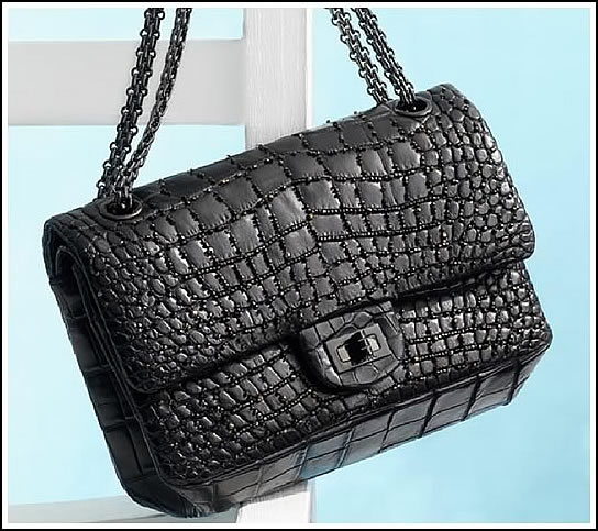 A RARE & EXCEPTIONAL, SHINY BLACK ALLIGATOR DIAMOND FOREVER  CHANEL,  2011