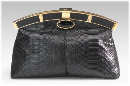 Chloe Python Clutch
