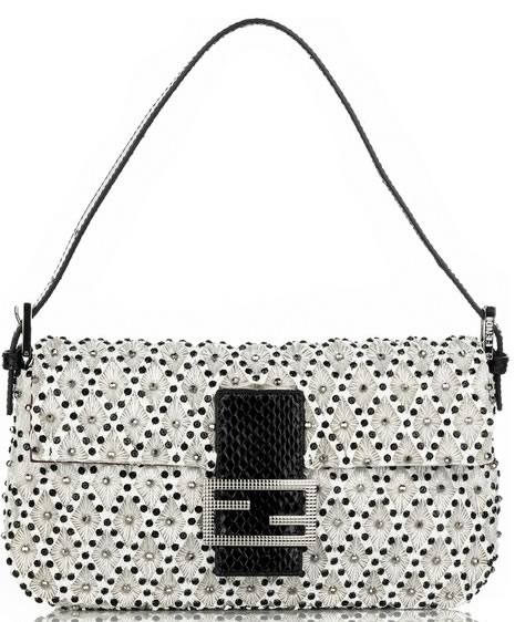 fendi beaded baguette handbag