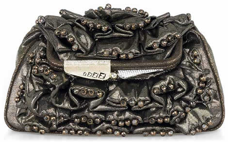 Fendi Ruched Beaded Clutch