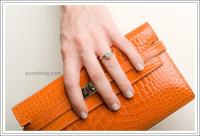 Hermes Kelly Long Wallet in orange, matte alligator