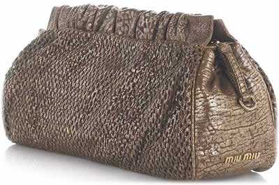 Miu Miu Honeycomb Metallic Clutch