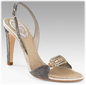 Rene Caovilla Jeweled Lace Sandals
