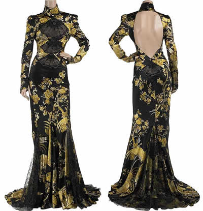 Roberto Cavalli Satin Brocade Dress