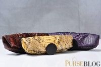 Sang A POUCH / CHOCOLATE / EGGPLANT / BANANA YELLOW PYTHON $483